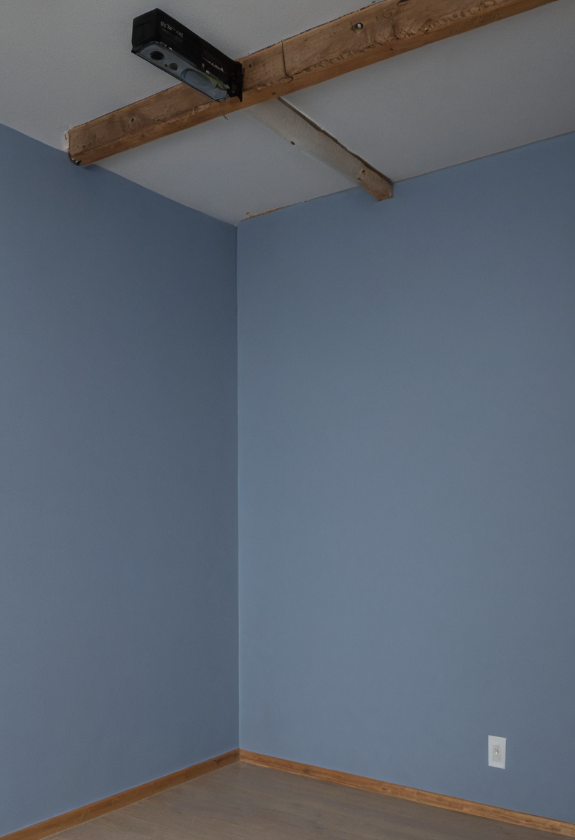 How should setback and fixture spacing be calculated for grey-blue wallpaper editorial visual